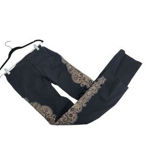 Vintage 80s Basix II High-Rise Flare Pants 6 Black Beaded Embroidered Long